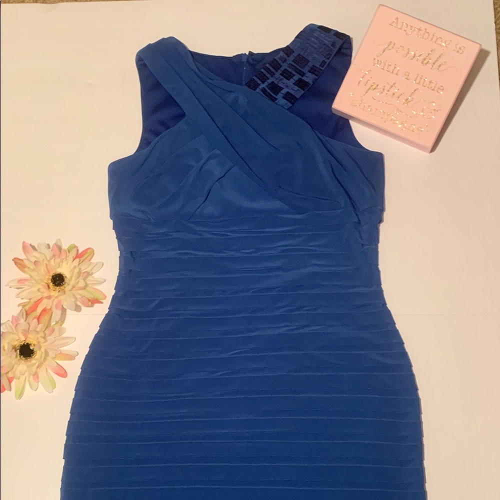 NEW ADRIANNA PAPELL sz 12 Royal Blue bandage dress